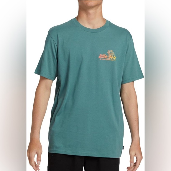 Billabong Men's Lounge Short Sleeve Graphic Tee Shirt Size XX Large Green NWT - Picture 1 of 12